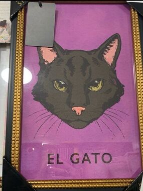 Sapna Shah Loteria El Gato The Cat Framed Art Print NEW